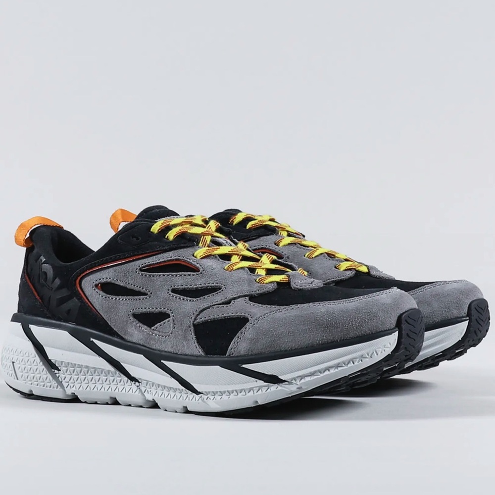 Hoka Clifton L suede unisex black/Gray casual classic summer outdoor vacation